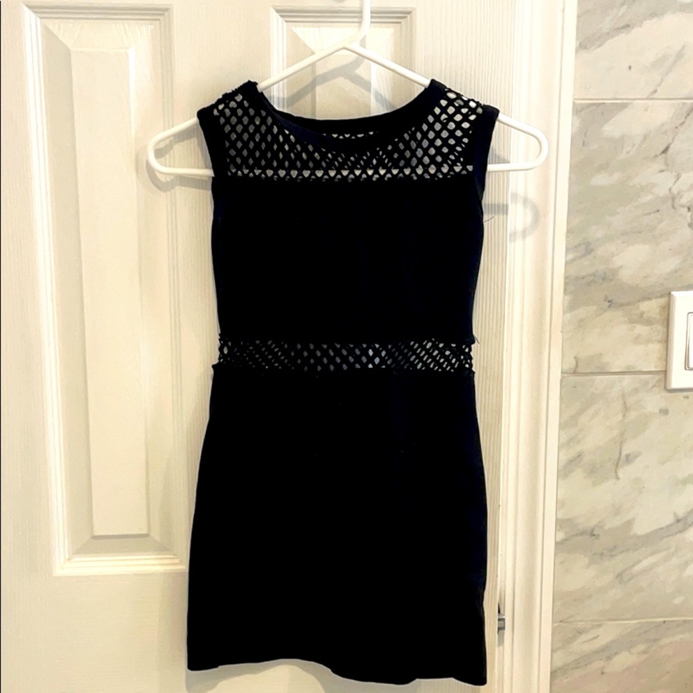 Cheryl kids black dress w/shoulders&stomach detail